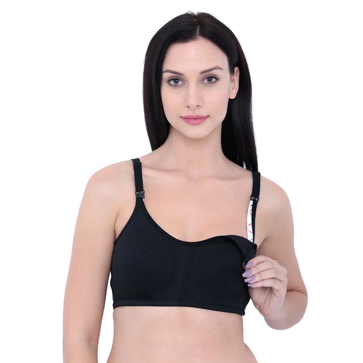 Inner Sense Organic Antimicrobial Soft Nursing Bra Combo of 2 - Black (36B)