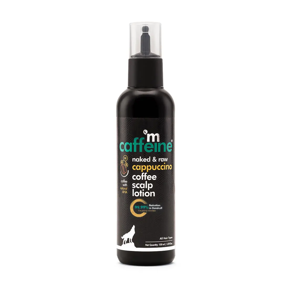 mCaffeine Anti-Dandruff Cappuccino Coffee Scalp Lotion | Reduces Itchiness & Flakiness with Natural AHA and| For All Hair Types | 100ml