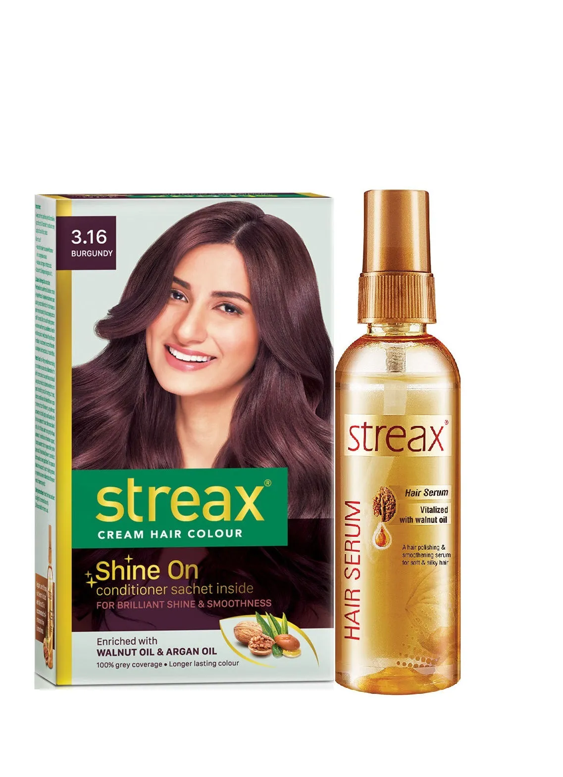 Streax Reg Colour Burgandy + Walnut Serum