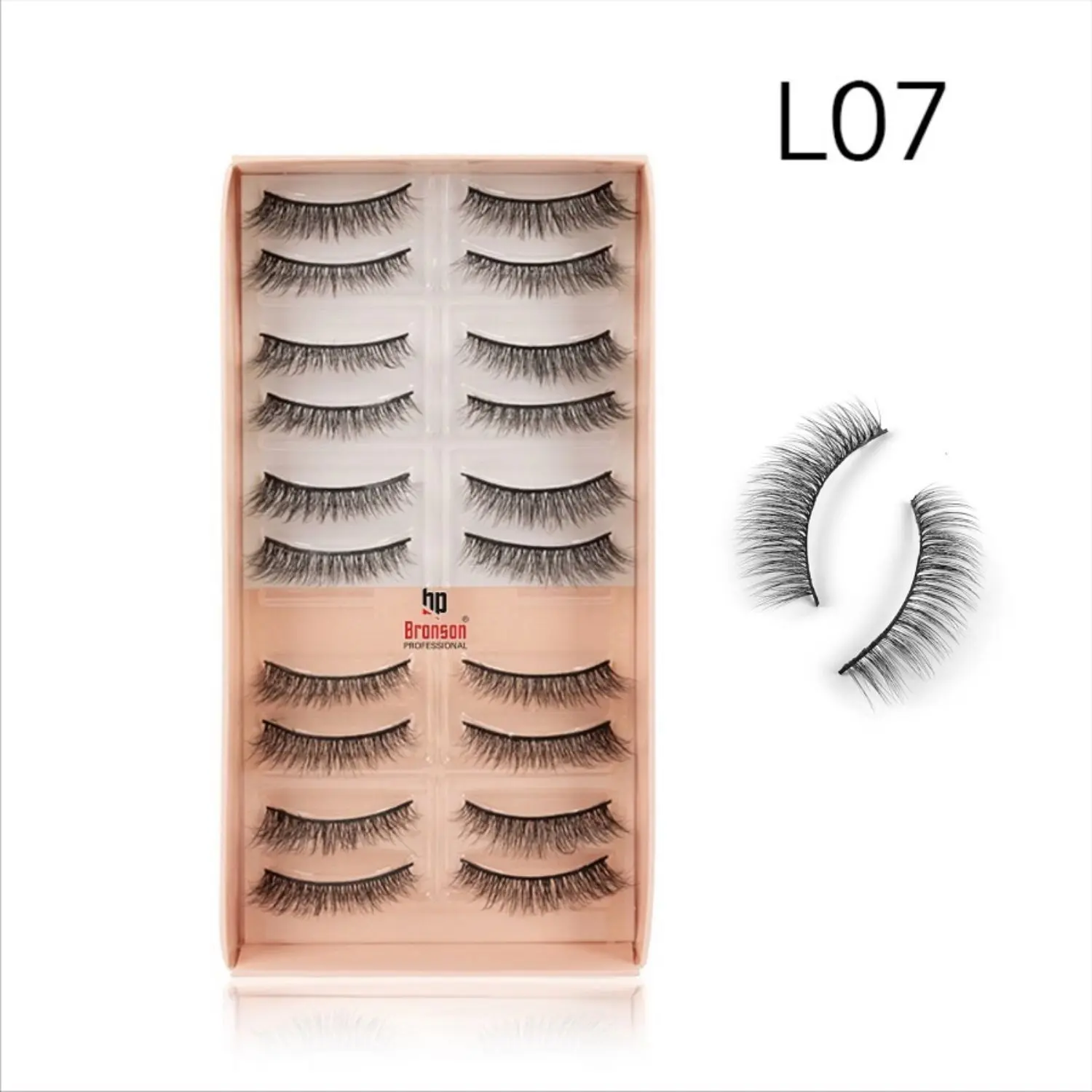 Bronson Professional Eyelash set 3D false long and natural eye makeup 10 pairs No. 7