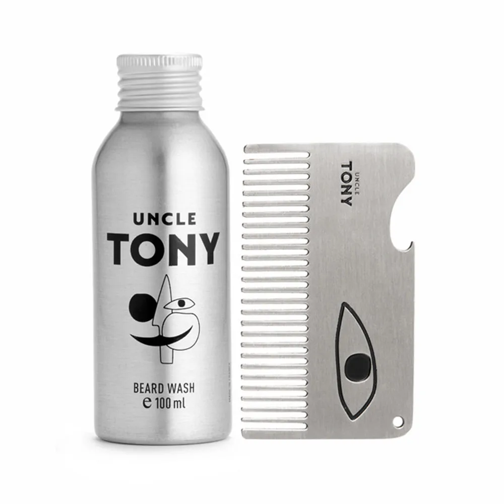 Uncle Tony Beard Wash + Comb Set