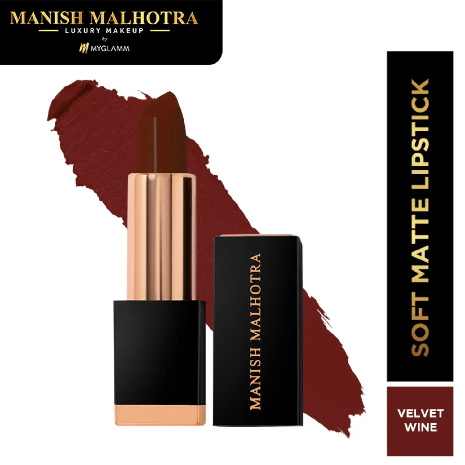 Manish Malhotra Beauty By MyGlamm Soft Matte Lipstick-Velvet Wine (4 g)