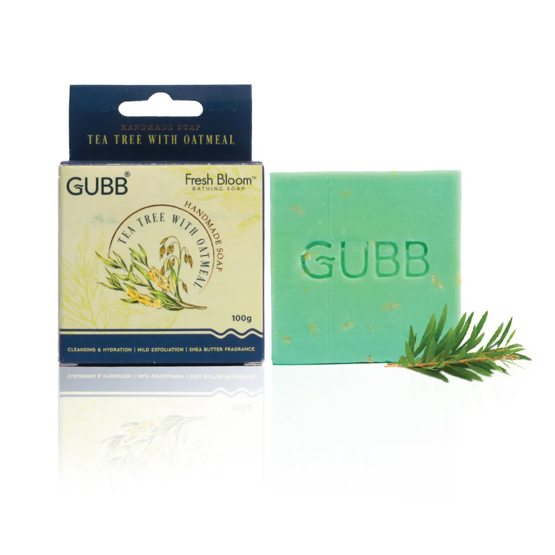 GUBB USA Fresh Bloom Handmade Bathing Soap With Tea Tree & Oatmeal - 100gm