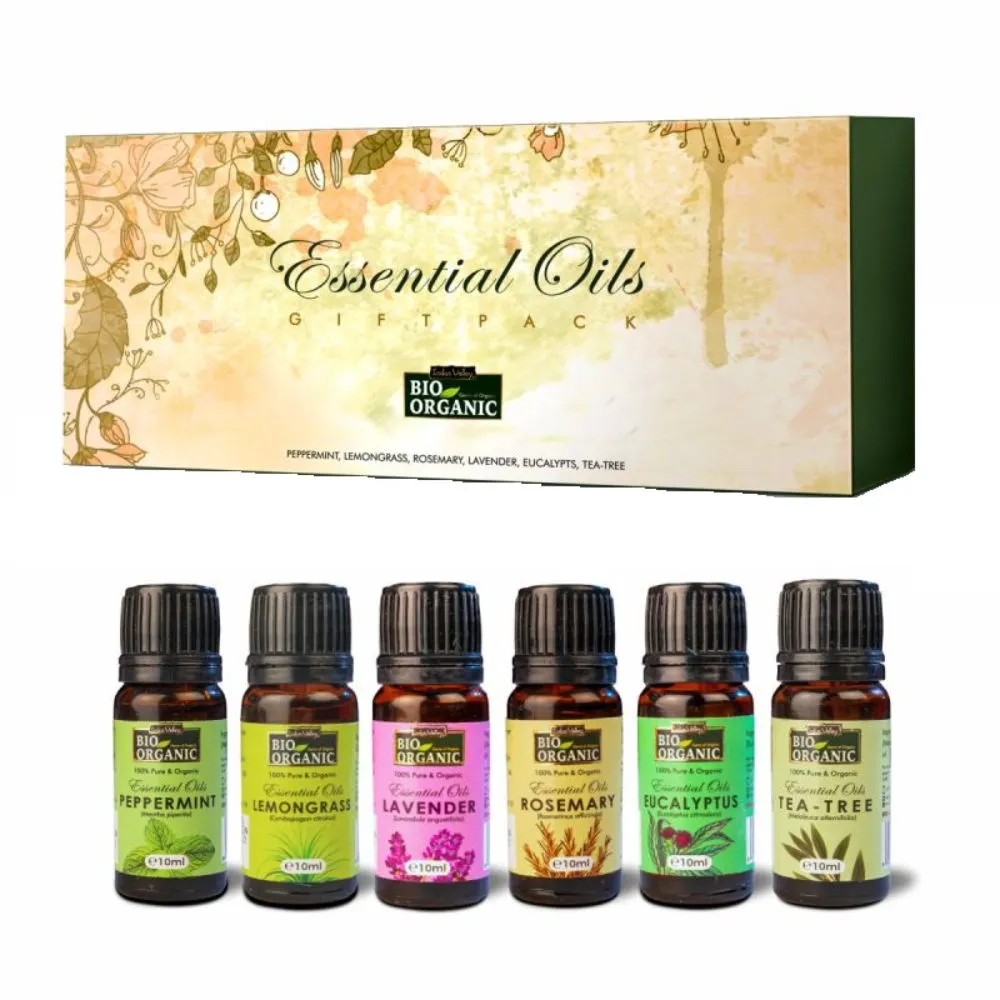 Indus Valley Bio Organic Essential Oils Gift - Pack of 6