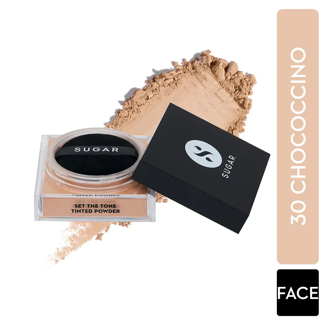 SUGAR Cosmetics - Set The Tone - Tinted Powder - 30 Chococcino (Medium Tones) - Long Lasting Tinted Powder for Matte Finish