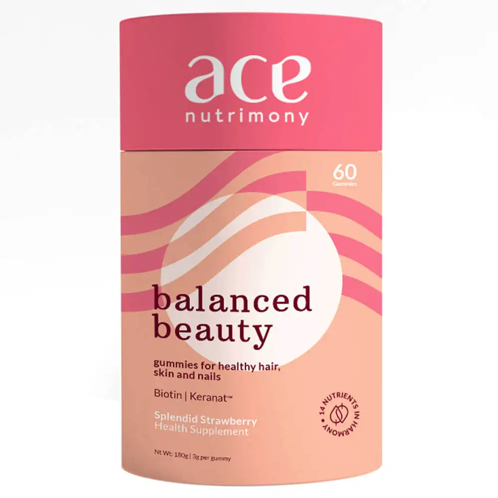 Ace Nutrimony Balanced Beauty,  60 gummies  Splendid Strawberry