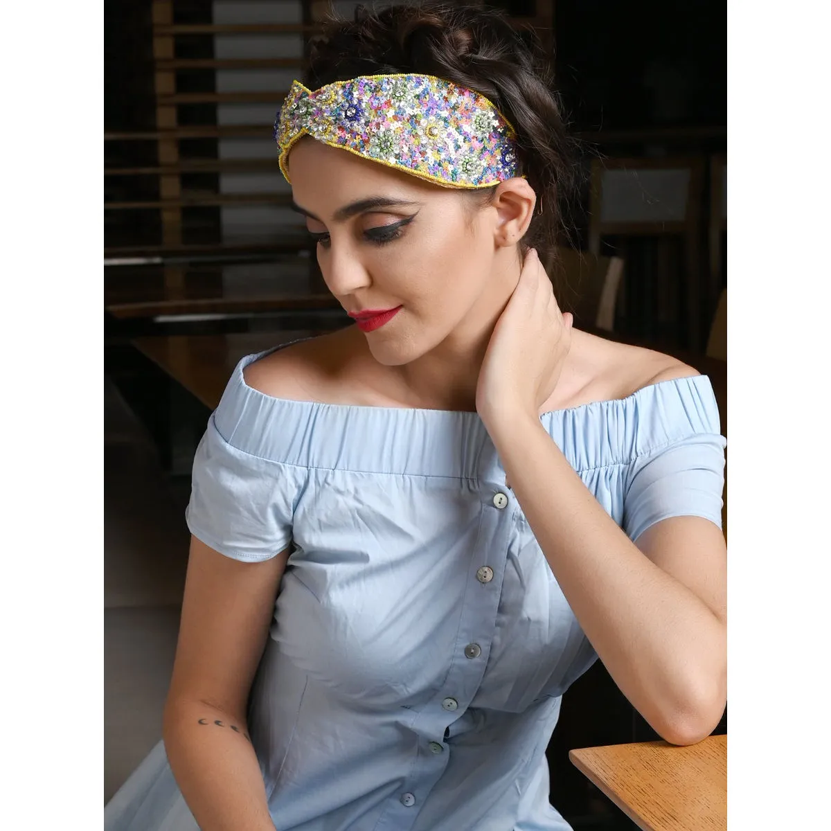 Odette Multicolour Tickle Velvet Hairband