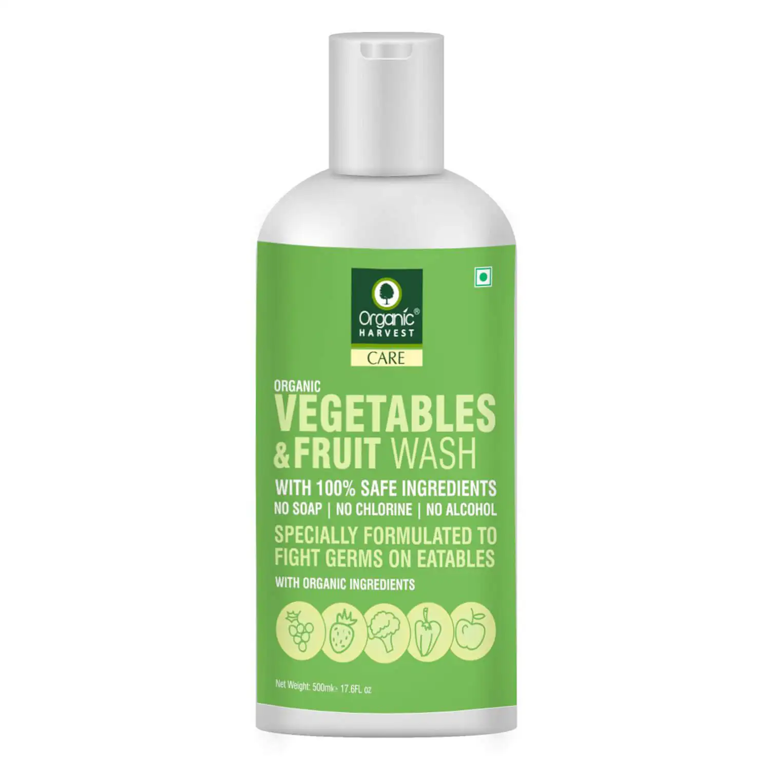 Organic Harvest Vegetables & Fruits Wash,  Fragrance Free  500 ml  Protection from Germs