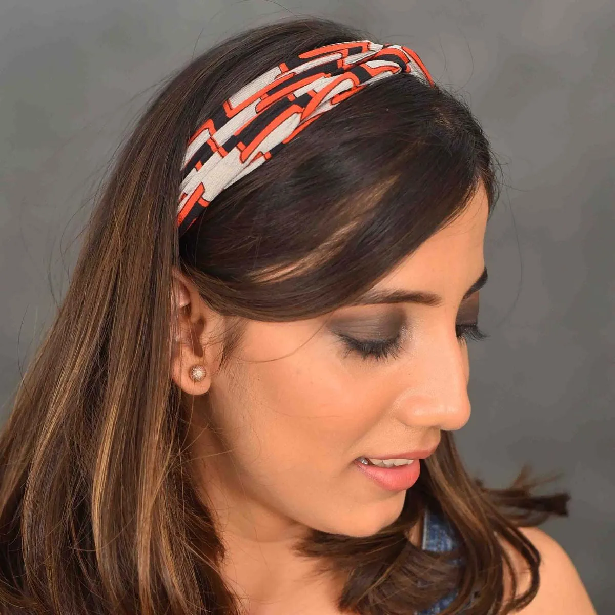 YoungWildFree Red Printed Elastic Knot Wrap Hair Band- Cute Simple Daywear For Women