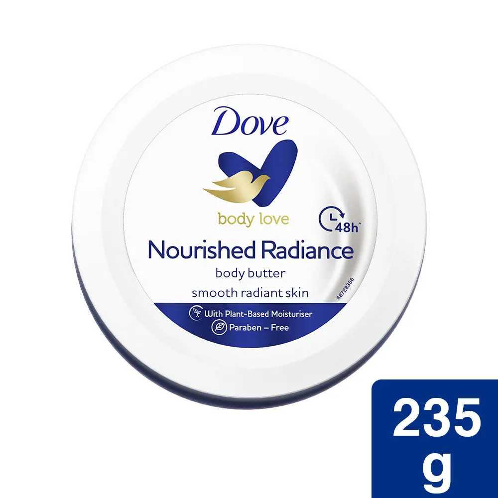 Dove Body Love Nourished Radiance Body Butter Paraben Free, 235 g