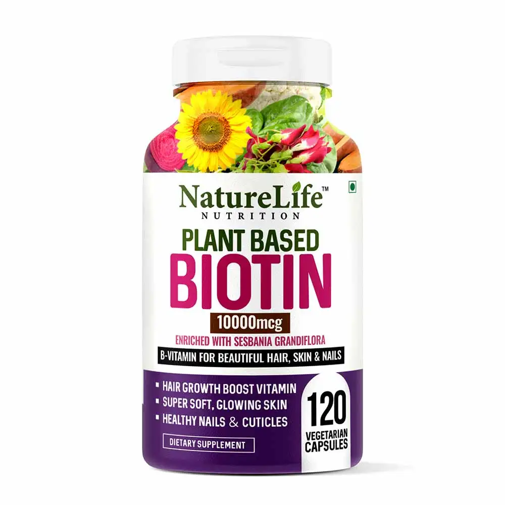 NatureLife Nutrition Plant Based Biotin 10000mcg,  120 capsules  Unflavoured