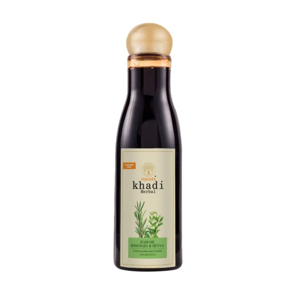 Vagad's Khadi Rosemary & Henna Hair Oil 200ml | Reduce Inflamation | Parabens Free | Silicon Free