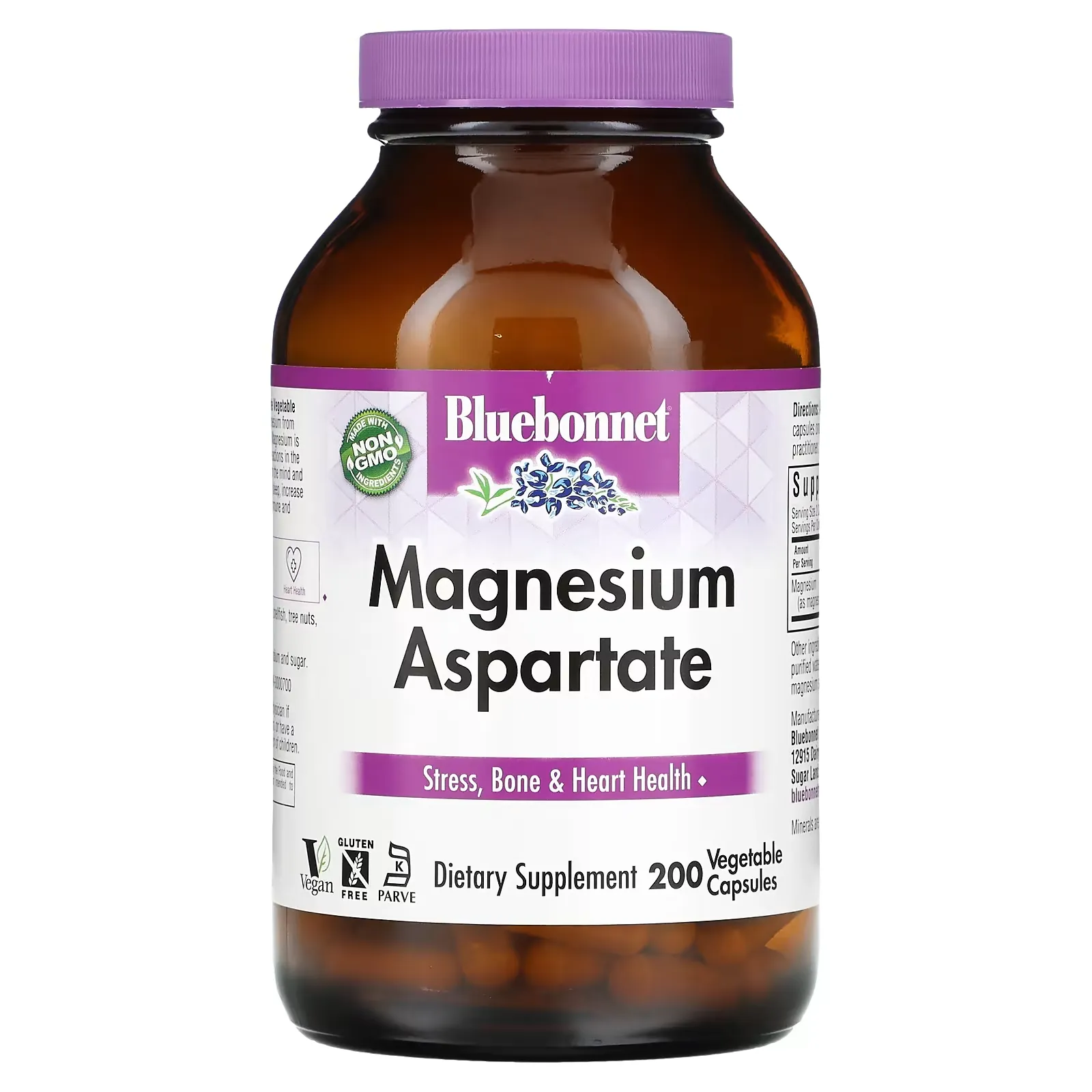 Magnesium Aspartate, 200 Vegetable Capsules