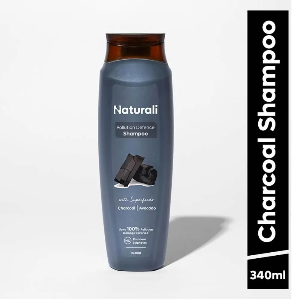 Naturali Pollution Defence Shampoo with Charcoal & Avocado | Prevents Pollution Damage | Paraben and Sulphate Free Shampoo | Clarifying Shampoo