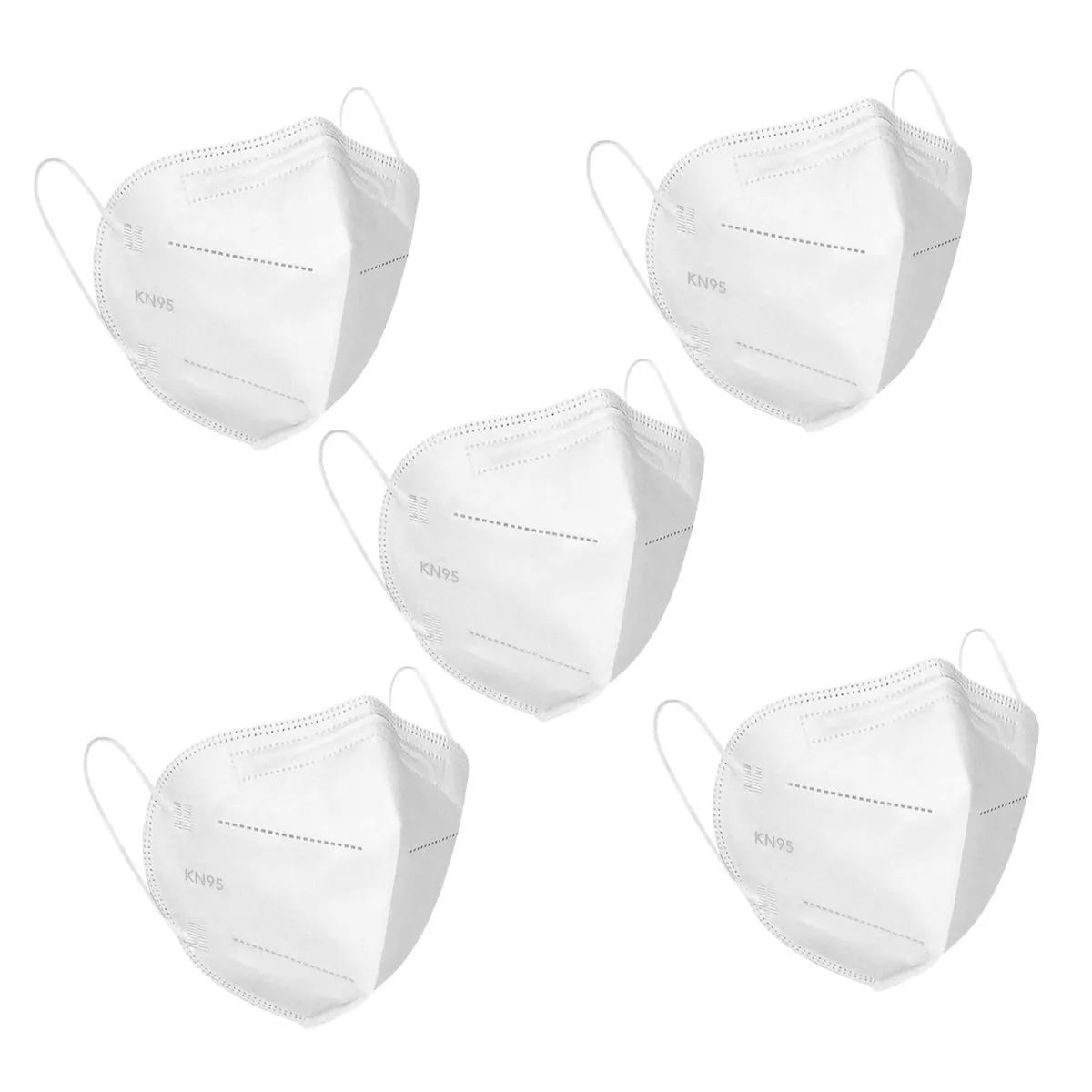 Fabula Pack of 5 KN95/N95 Anti-Pollution Reusable 5 Layer Mask (White)