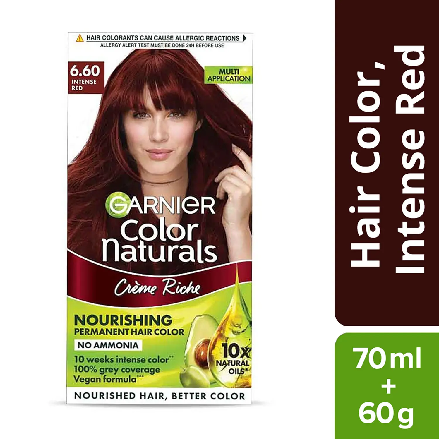 Garnier Color Naturals Creme hair color, Shade 6.60 Intense Red, ( 70 ml + 60 g)