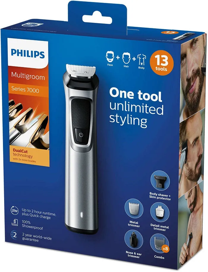 Philips 13-in-1 Multigroom Kit for Face, Hair and Body (MG7715/15)