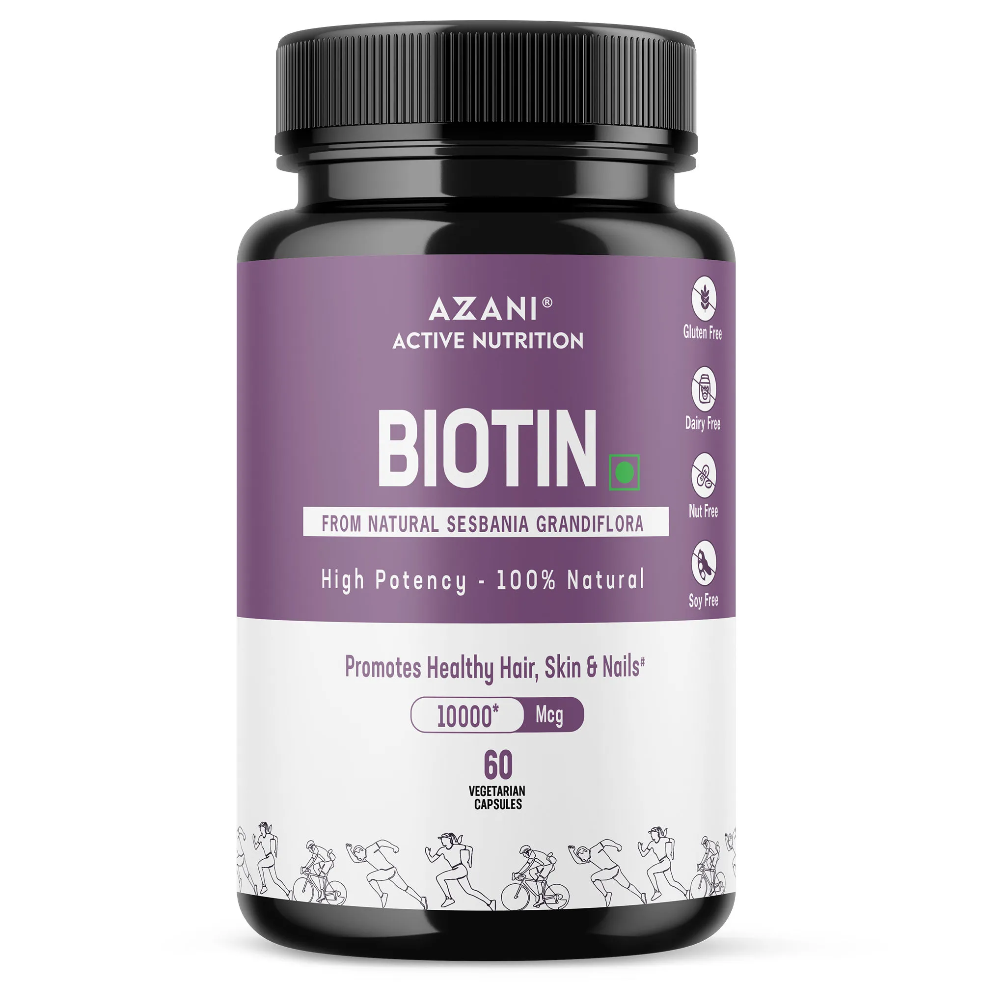 Azani Biotin Hair Capsules 10000 Mcg/serving, Sesbania Grandiflora Capsules