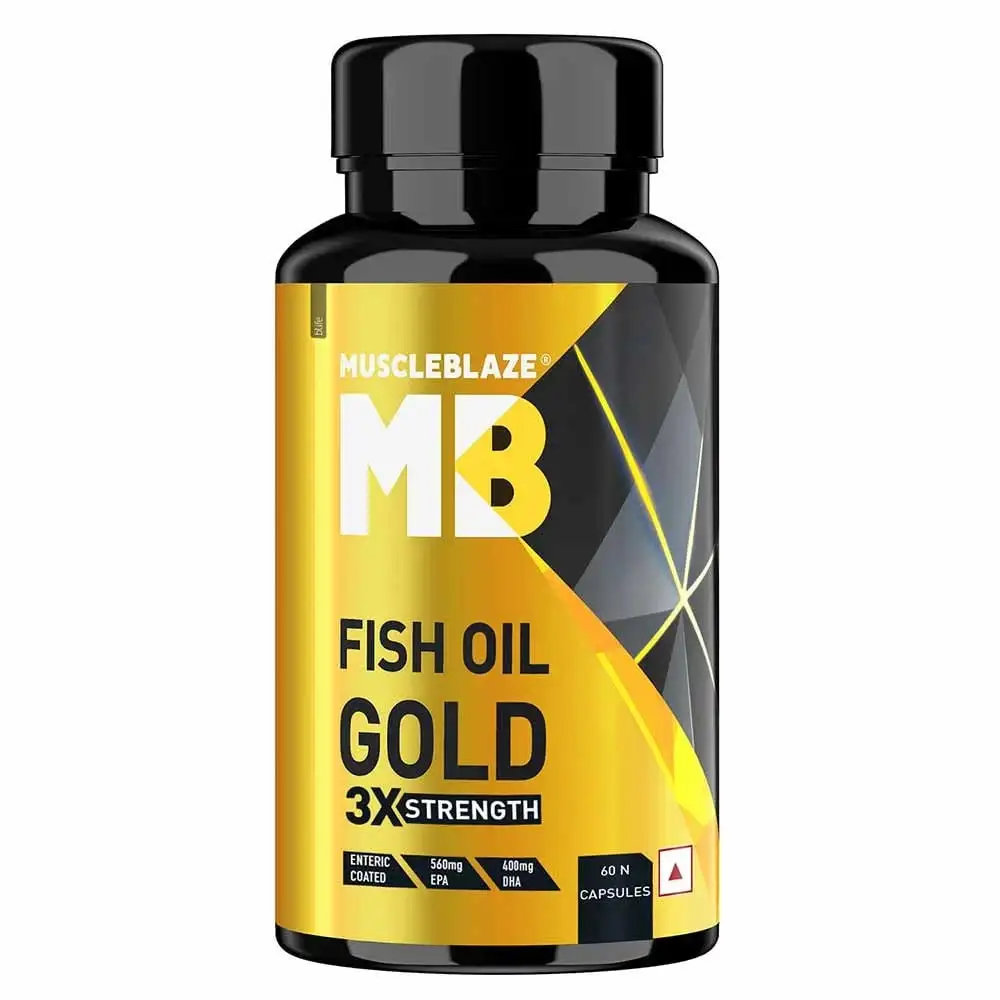 MuscleBlaze Fish Oil Gold with Higher Strength EPA & DHA OP,  60 capsules