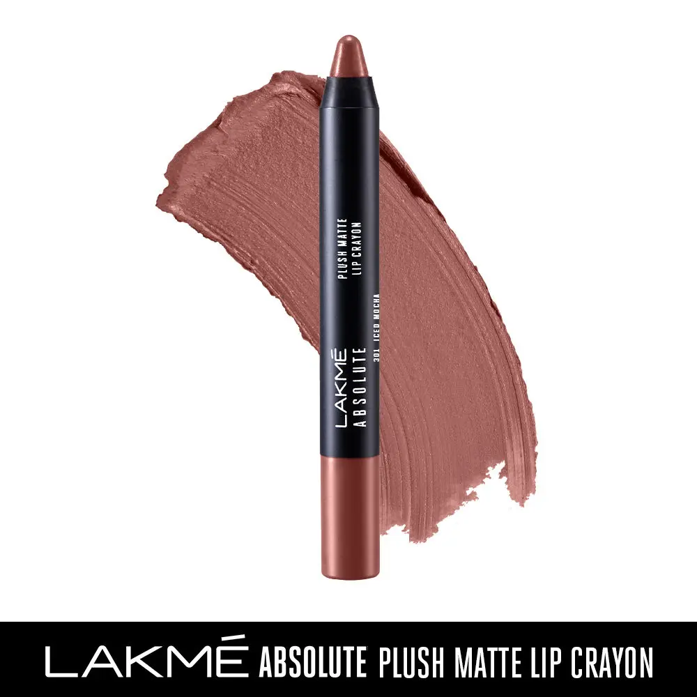 Lakme Absolute Plush Matte Lip Crayon 301 Iced Mocha (2.8 g)