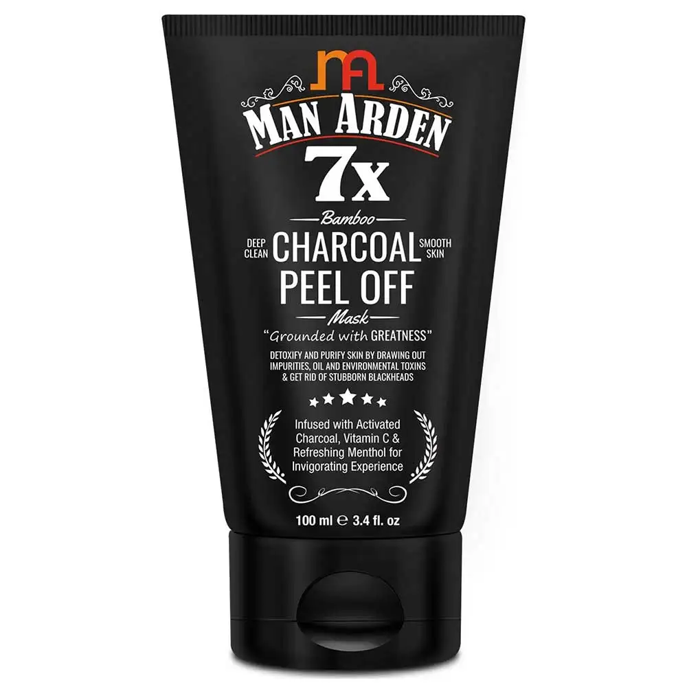 Man Arden 7X Activated Charcoal Peel Off Mask,  100 ml  Infused with Vitamin C & Menthol