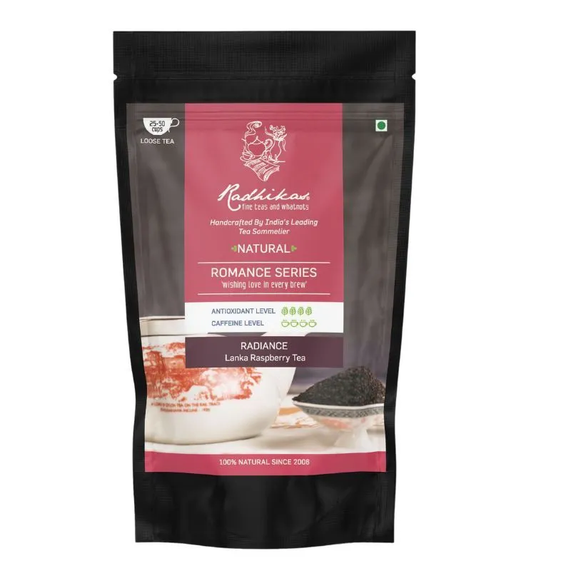 Radhikas Radiance Lanka Raspberry Tea, Natural Teas, Cold & Hot Brew