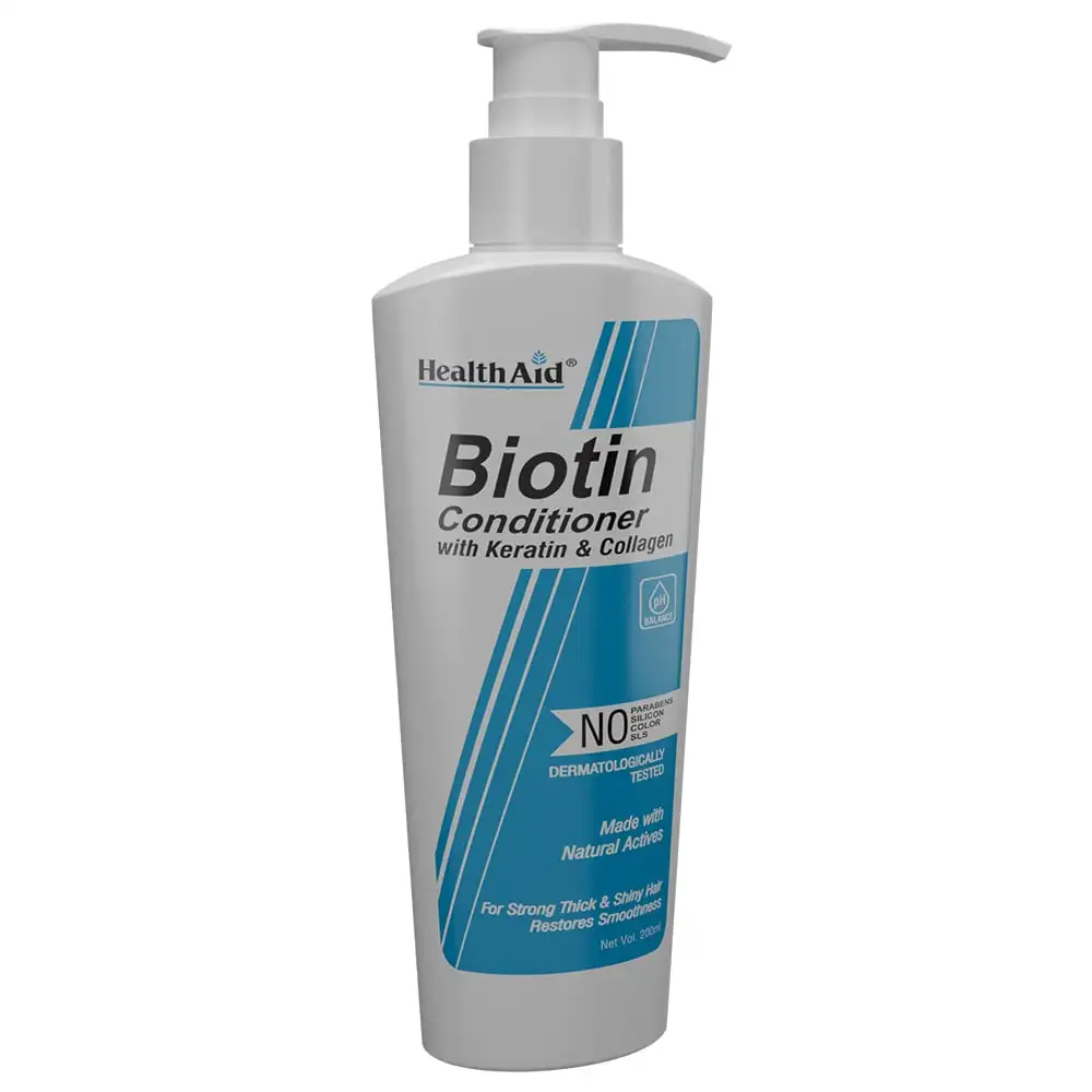 HealthAid Biotin Conditioner with Keratin & Collagen,  200 ml  for Strong Thick & Shiny Hair