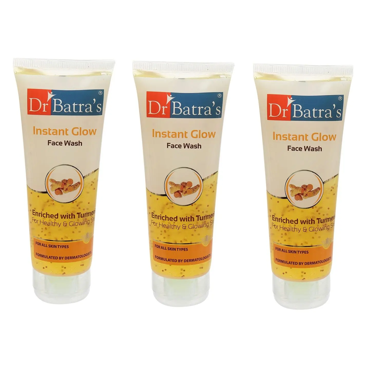 Dr Batra's Instant Glow Face Wash Enriched With Tumeric For Healthy & Glowing Skin - 100 gm (Pack of 3)