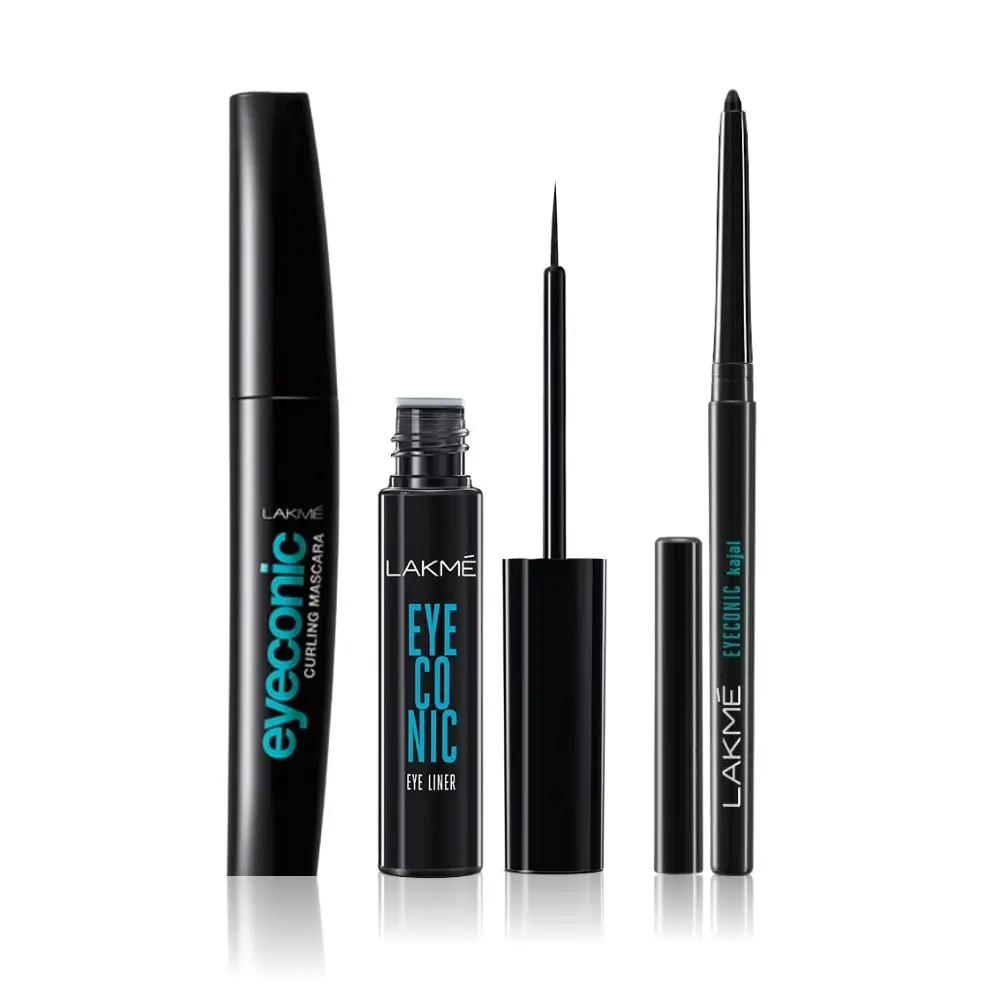 Lakme Eyeconic Mascara + Eyeliner + Kajal combo