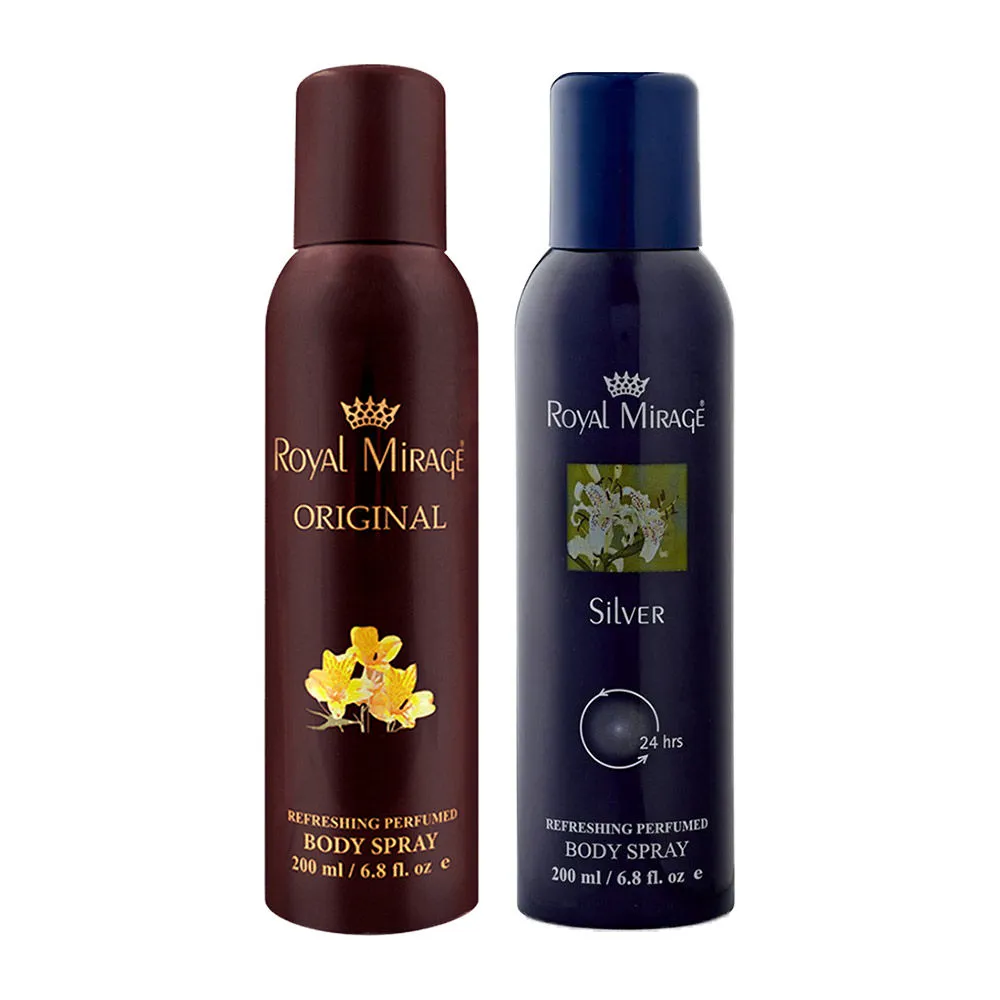 Royal Mirage Original & Silver Refreshing Perfumed Body Spray - Pack Of 2