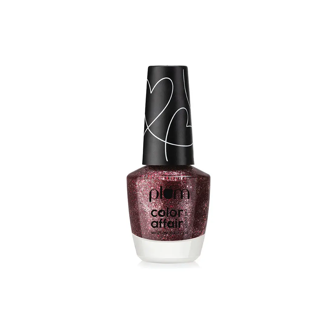 Plum Color Affair Nail Polish All That Glitters Collection | 3D Finish With Pearls & Glitters | 7-Free Formula | 100% Vegan & Cruelty Free | Cherry Mars - 169