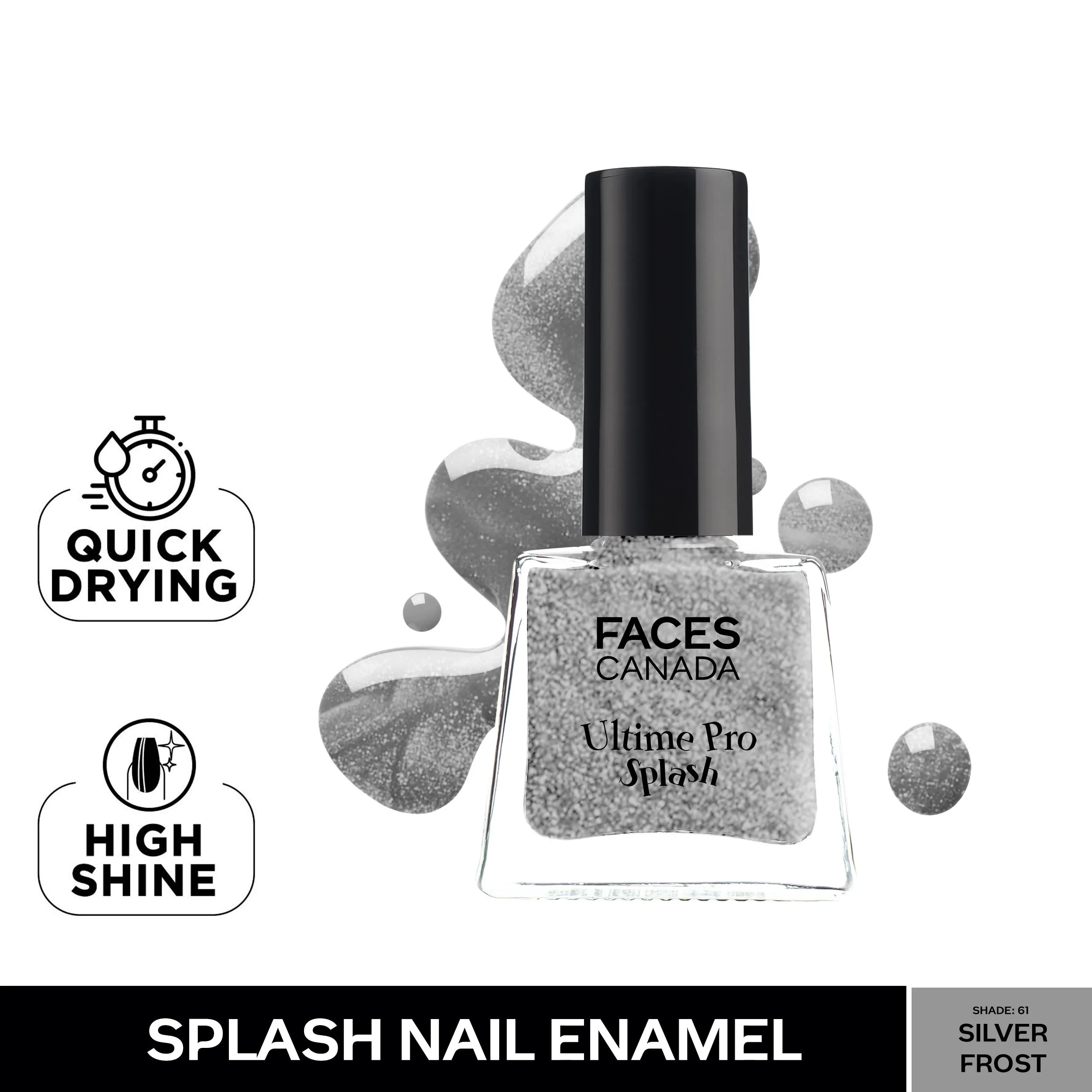 Faces Canada Ultime Pro Splash Nail Enamel - Silver Frost 61