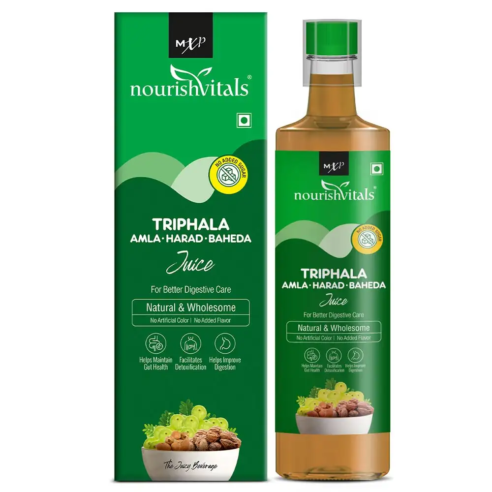 NourishVitals Triphala Amla Harad Baheda Juice,  Unflavoured  500 ml