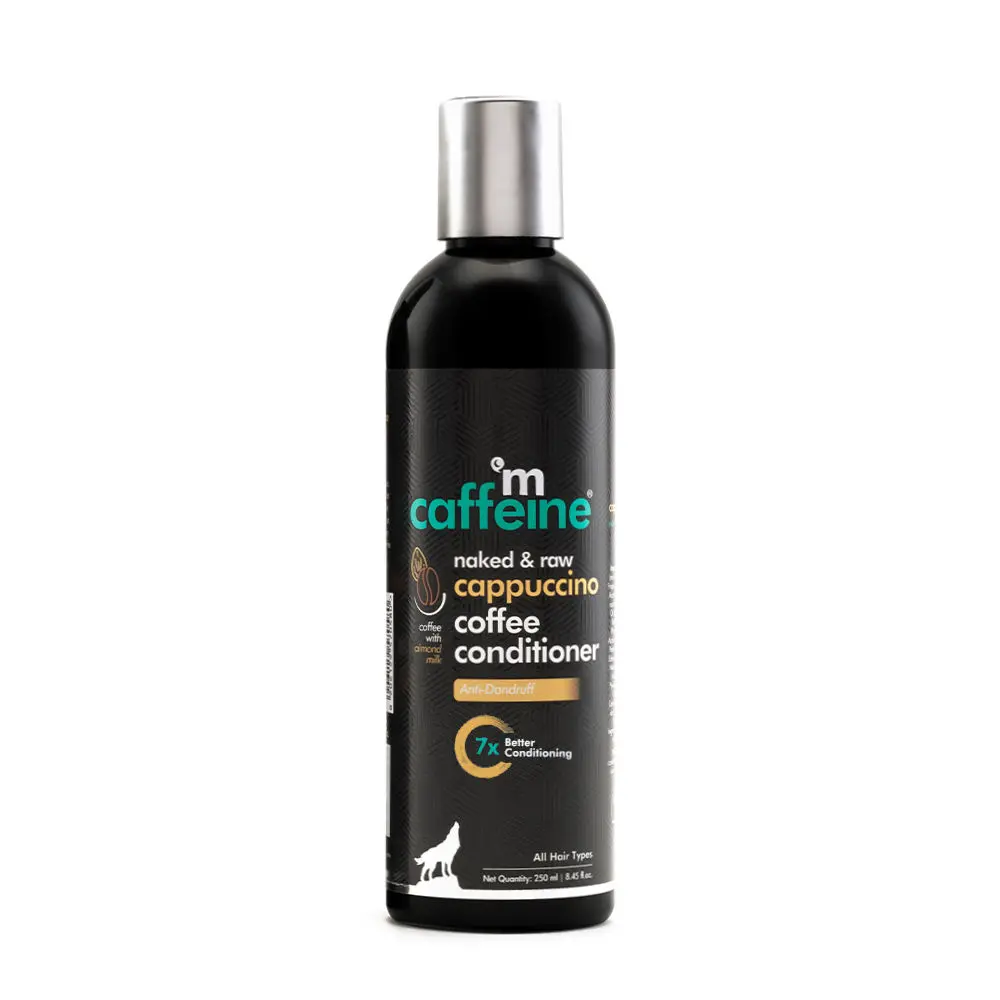 mCaffeine Anti-Dandruff Cappuccino Coffee Conditioner | Reduces Frizz & Tangles, Strengthens Hair with Almond Milk and Vitamin Blend | SLS and Paraben Free | For All Hair Types | 250ml