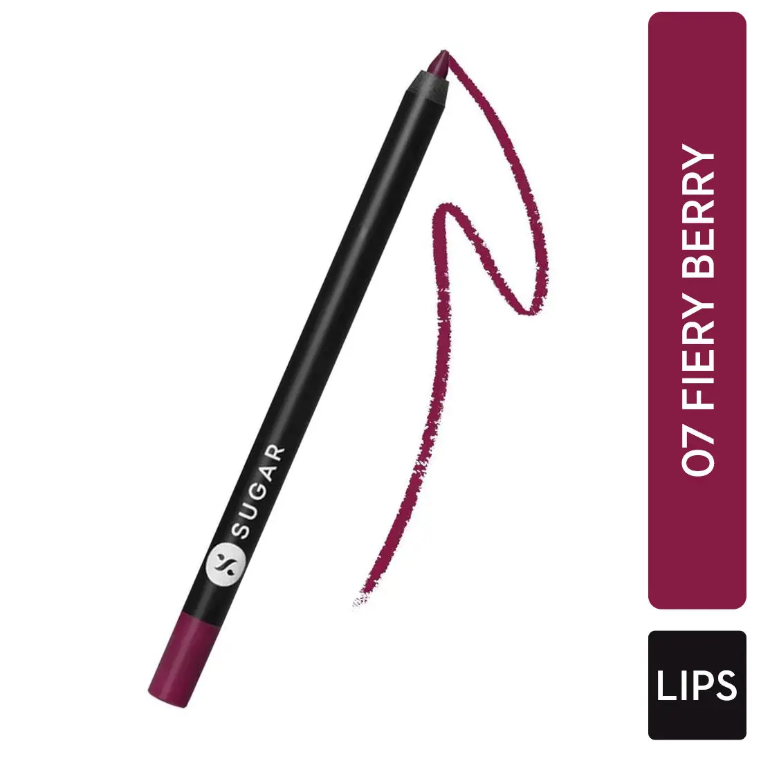 SUGAR Cosmetics - Lipping On The Edge - Lip Liner - 07 Fiery Berry (Marsala) - 1.2 gms - Smear-proof, Water Resistant Lip Liner - Lasts Up to 10 hrs