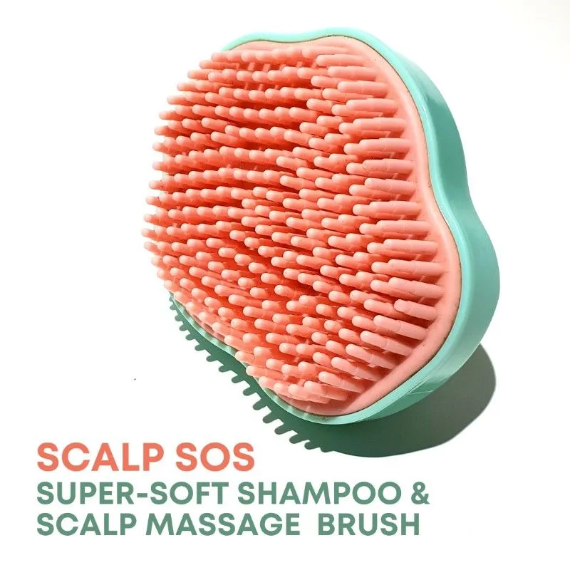 Alan Truman Scalp SOS - Super-Soft Shampoo and Scalp Massage Brush Green & pink(1 pieces)