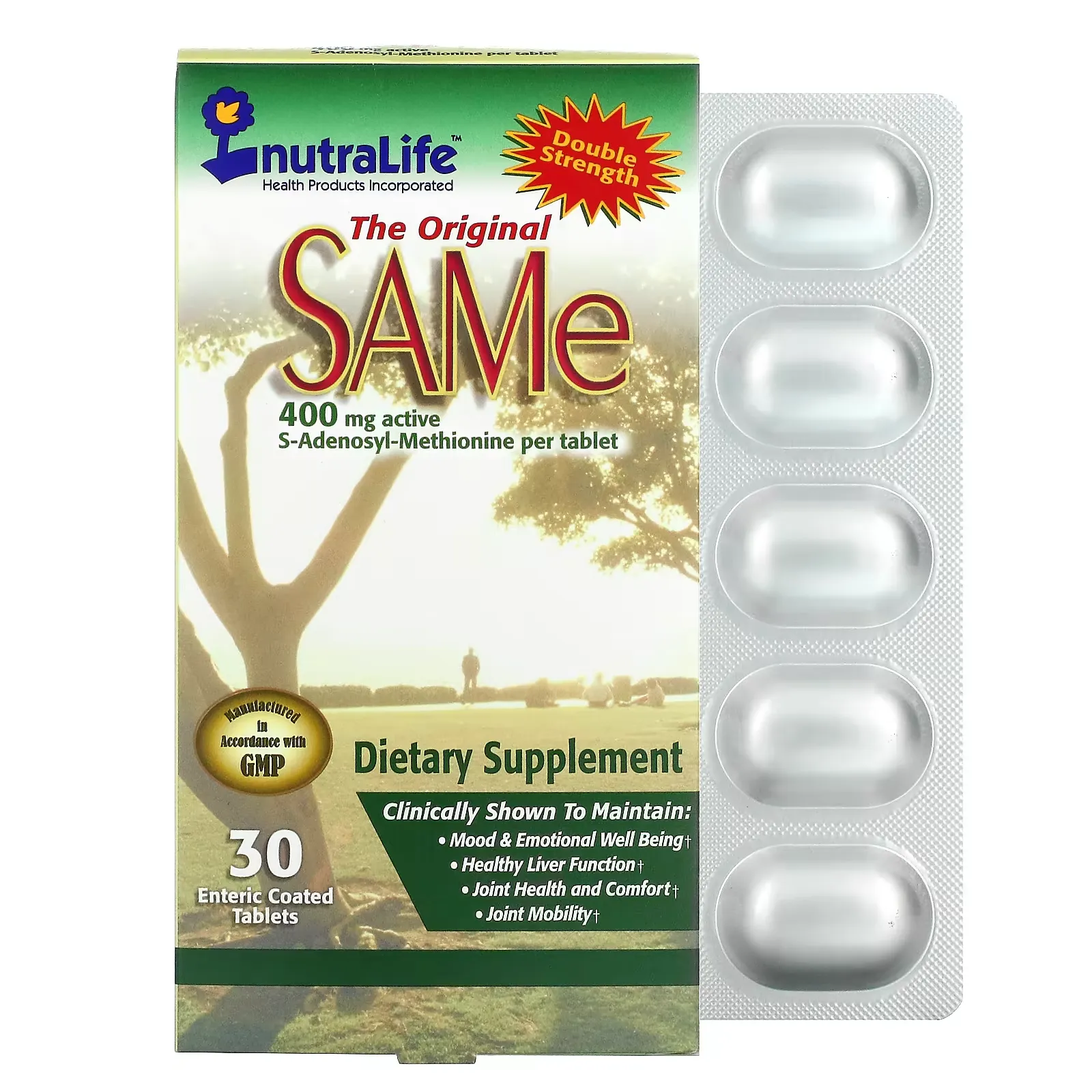 SAMe (Disulfate Tosylate), 400 mg, 30 Enteric Coated Tablets