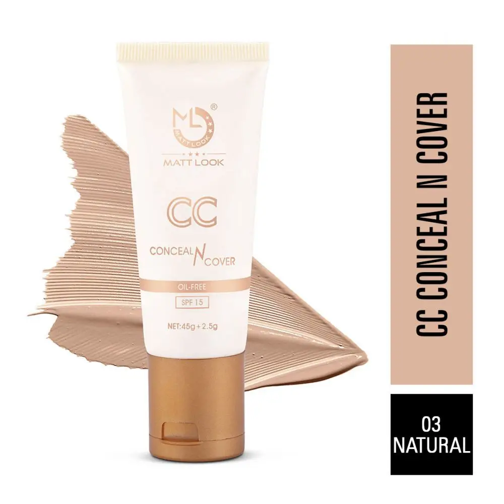 Matt look CC Conceal N Cover Oil-Free SPF-15, Natural (45gm+2.5gm)