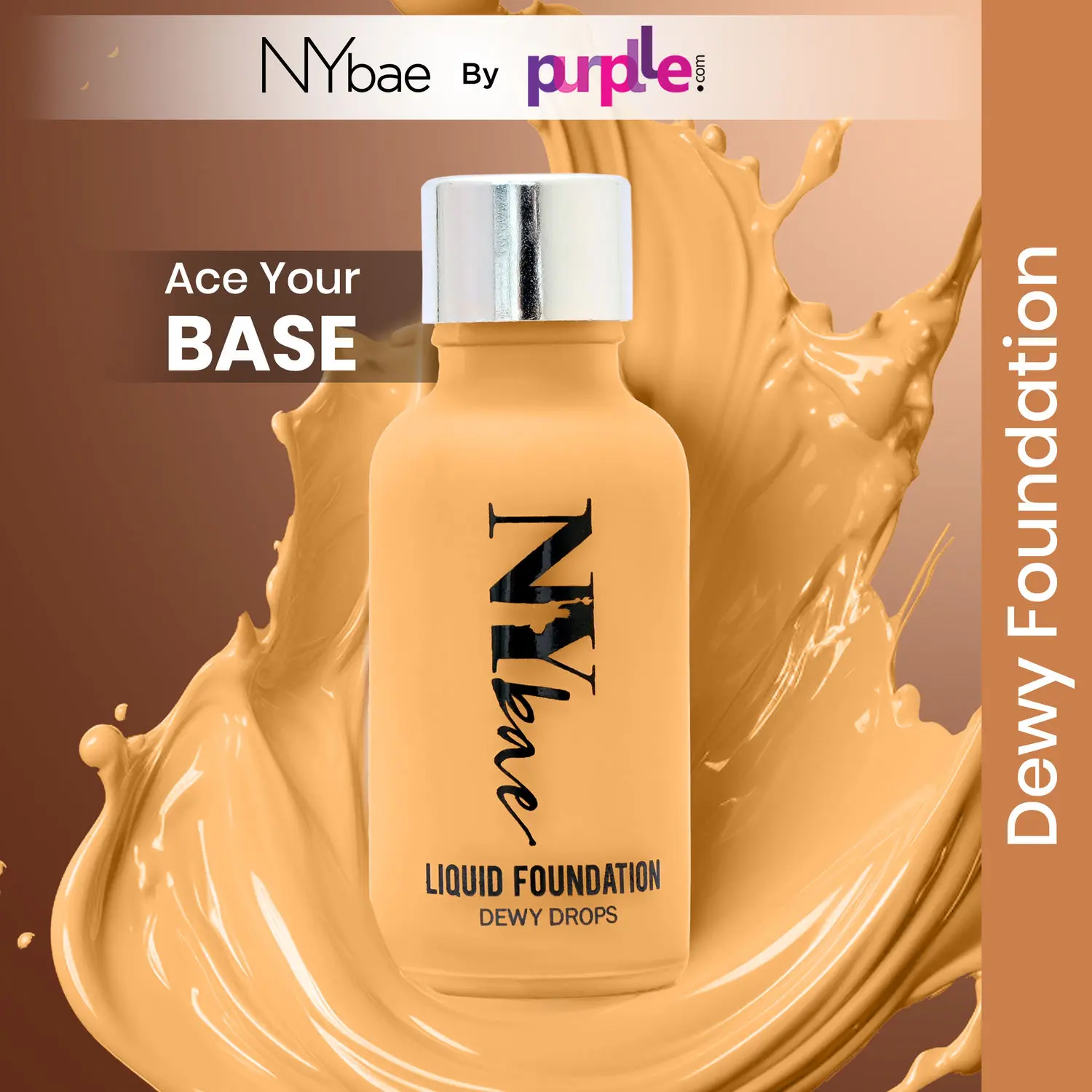 NY Bae Dewy Drops Foundation| Natural Finish | Everyday Glow |Lightweight Concealer | Moisturising - Freddo 04 (30 ml)