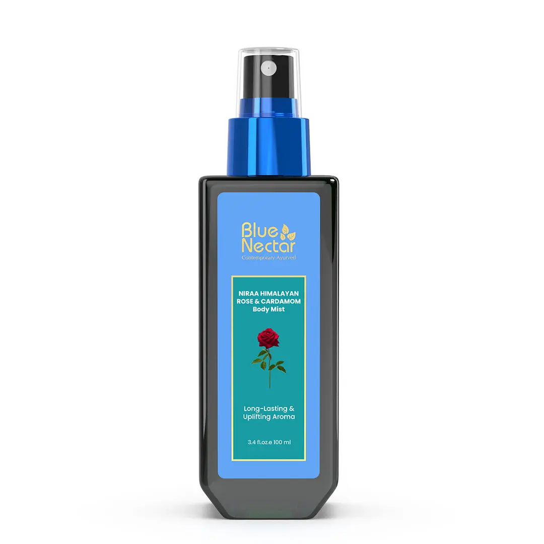 Blue Nectar Uplifting Body Mist with Himalyan Rose & Cardamom for long lasting freshness (100 ml)