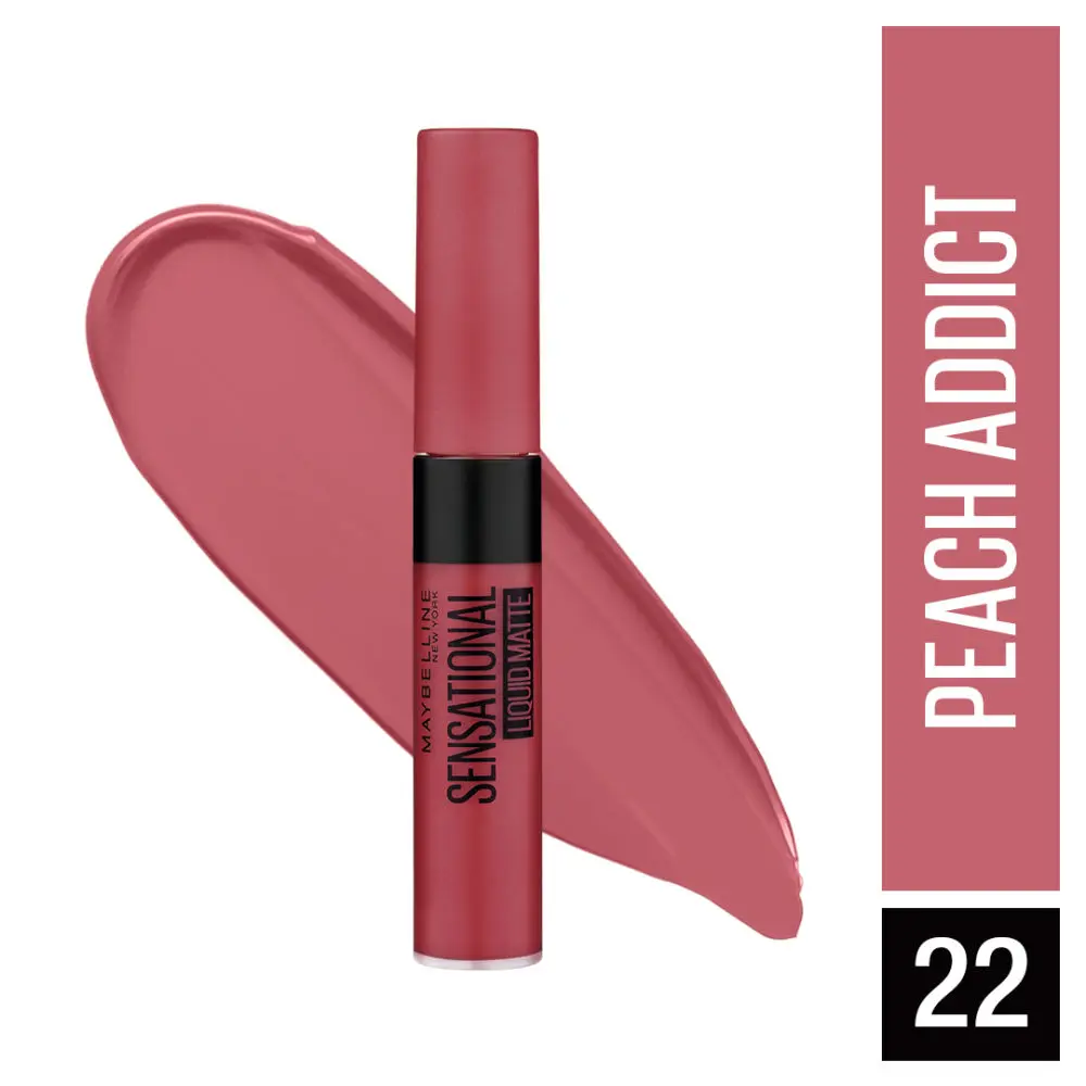 Maybelline New York Sensational Liquid Matte Lipstick 22 Peach Addict (7 ml)