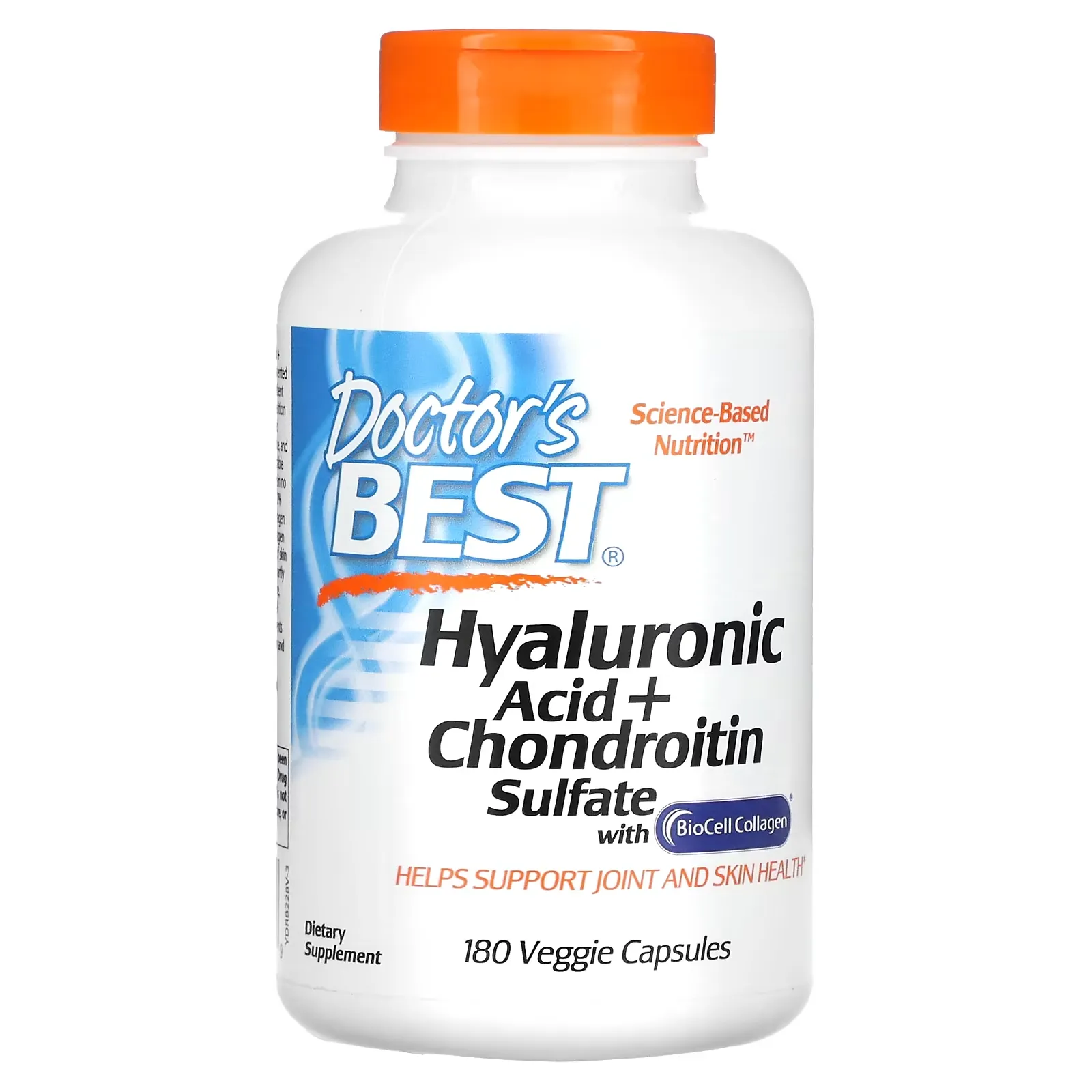 Hyaluronic Acid + Chondroitin Sulfate with BioCell Collagen, 180 Veggie Capsules