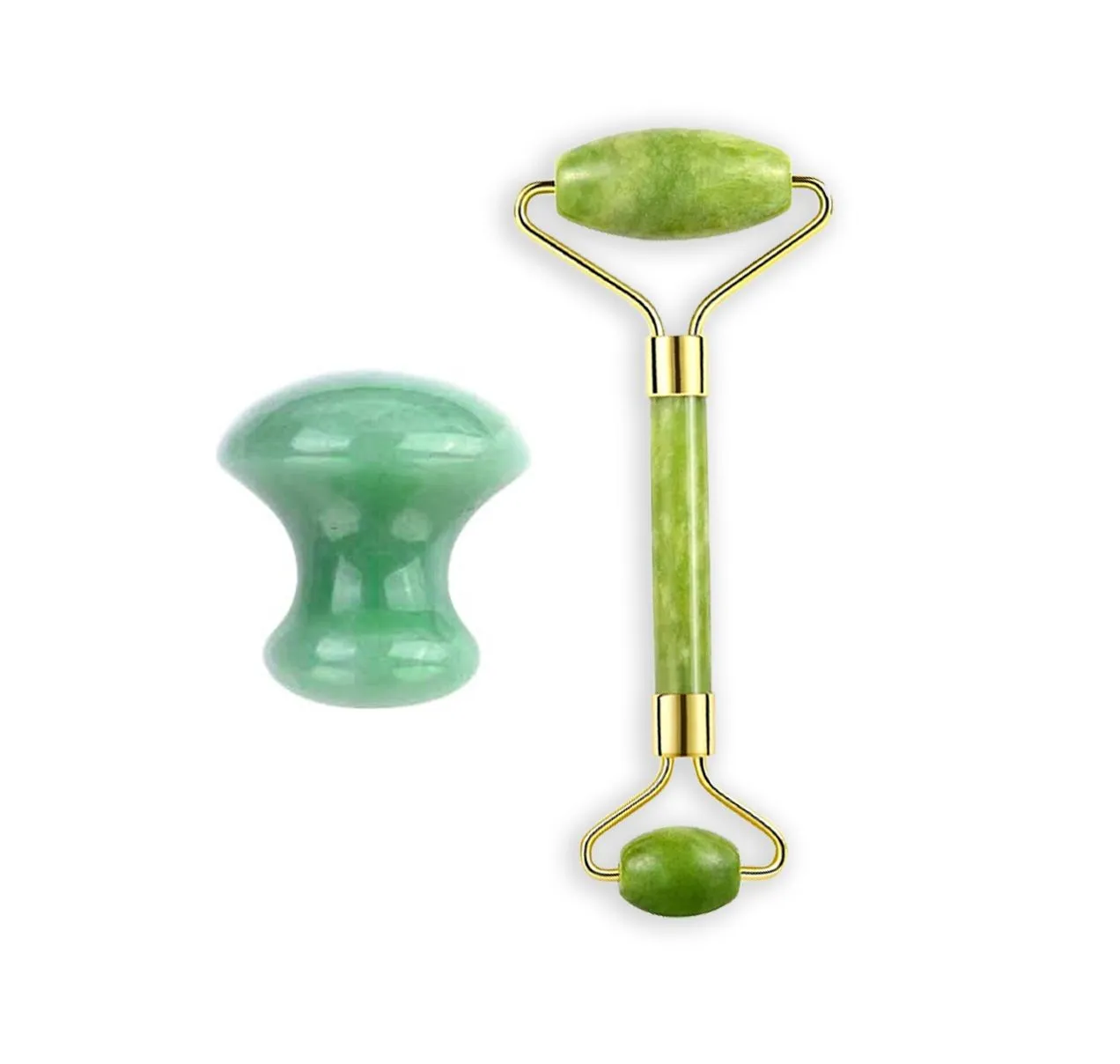 Getmecraft Jade Face Roller And Mushroom Gua Sha Facial Massage Tool Set