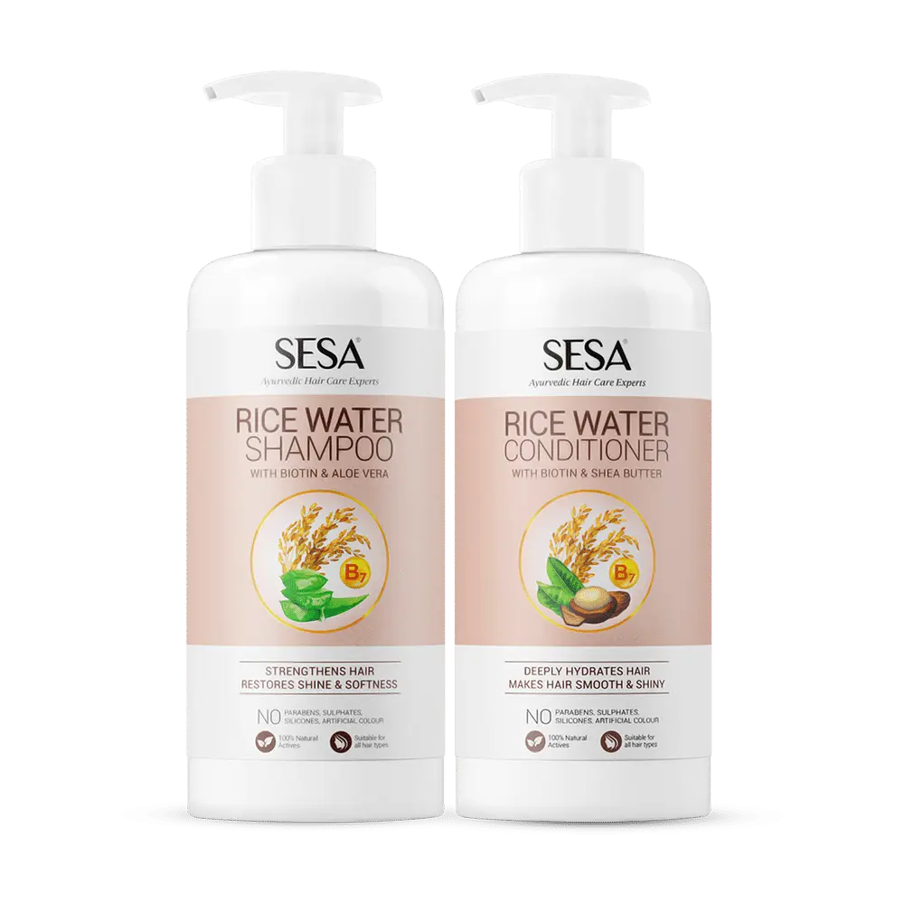 Sesa Rice Water Hair Smoothening Combo - Shampoo + Conditioner