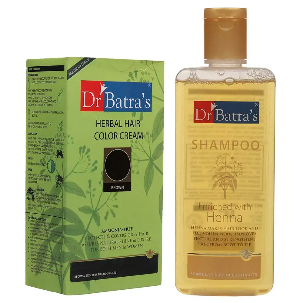 Dr Batra's Herbal Hair Color Cream & Shampoo Combo,  2 Piece(s)/Pack  for All Types of Hair