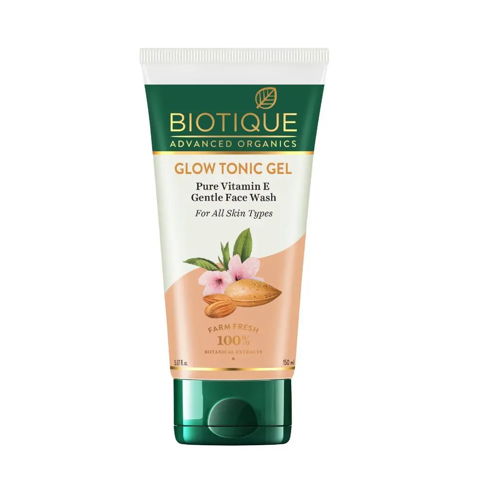 Biotique Advanced Organics Glow Tonic Gel Pure Vitamin E Gentle Face Wash (150 ml)