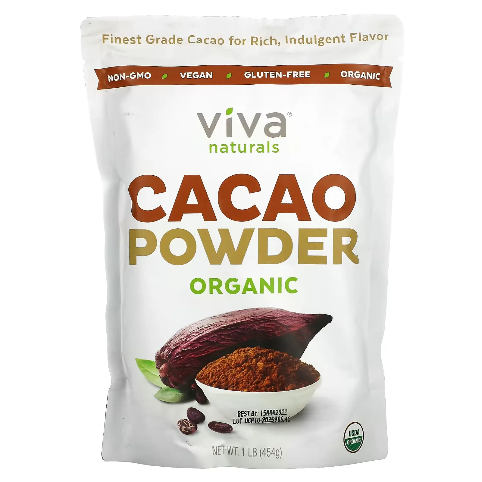 Organic Cacao Powder , 1 lb (454 g)