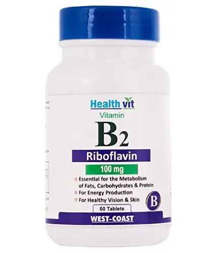 Healthvit Vitamin B2 Riboflavin (100 mg),  Unflavoured  60 tablet(s)