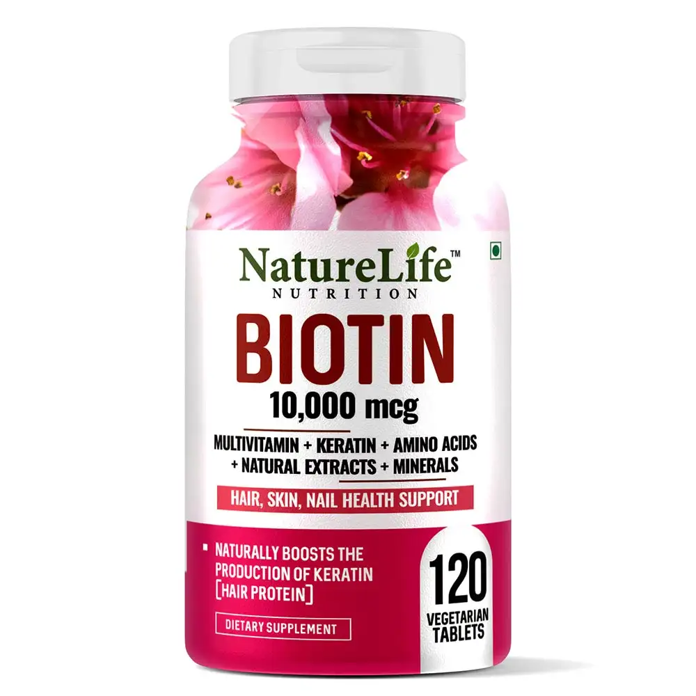 NatureLife Nutrition Biotin 10000mcg,  120 tablet(s)  Unflavoured