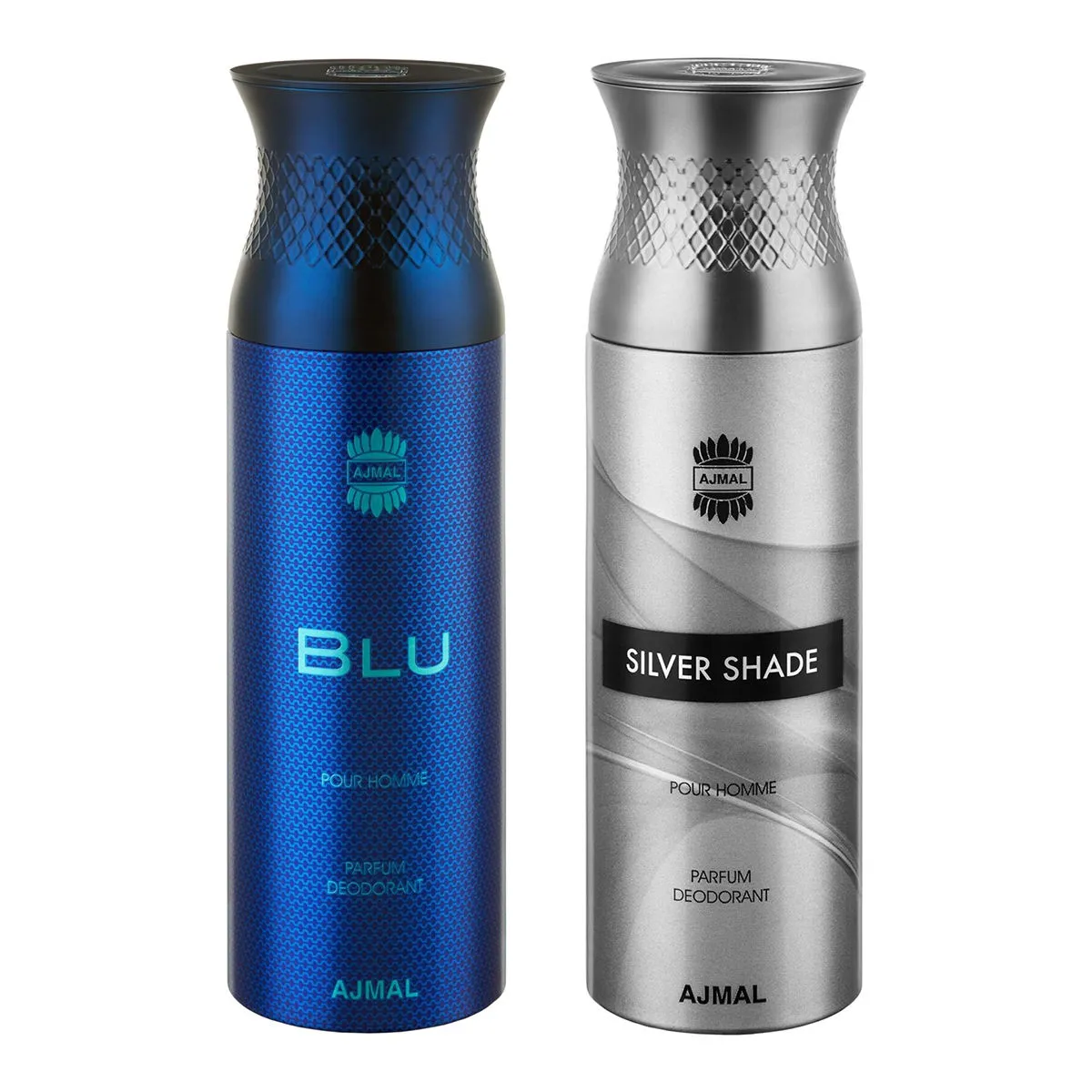 Ajmal Blu & Silver Shade Parfum Deodorant For Men - Pack Of 2